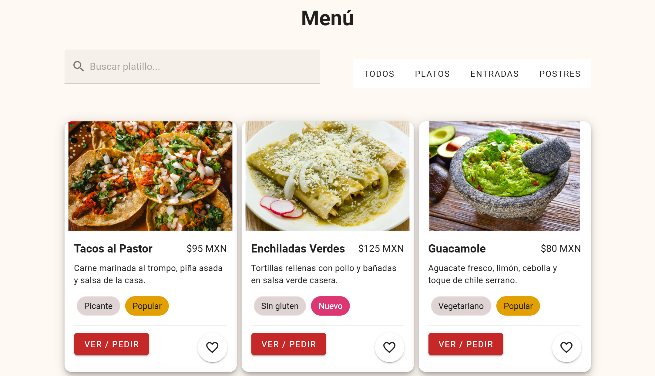 Menú digital optimizado